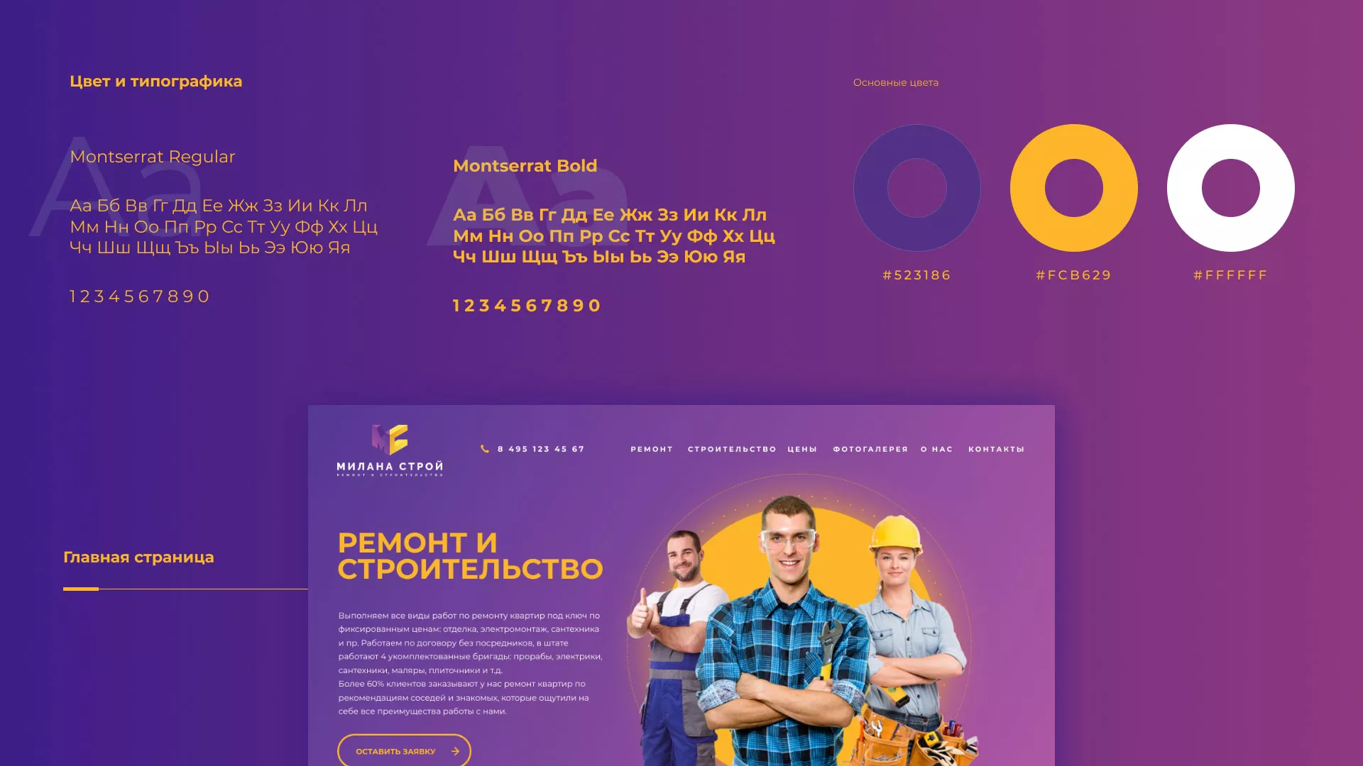 Разработка сайта строительной компании «Милана-Строй» в Щелково
