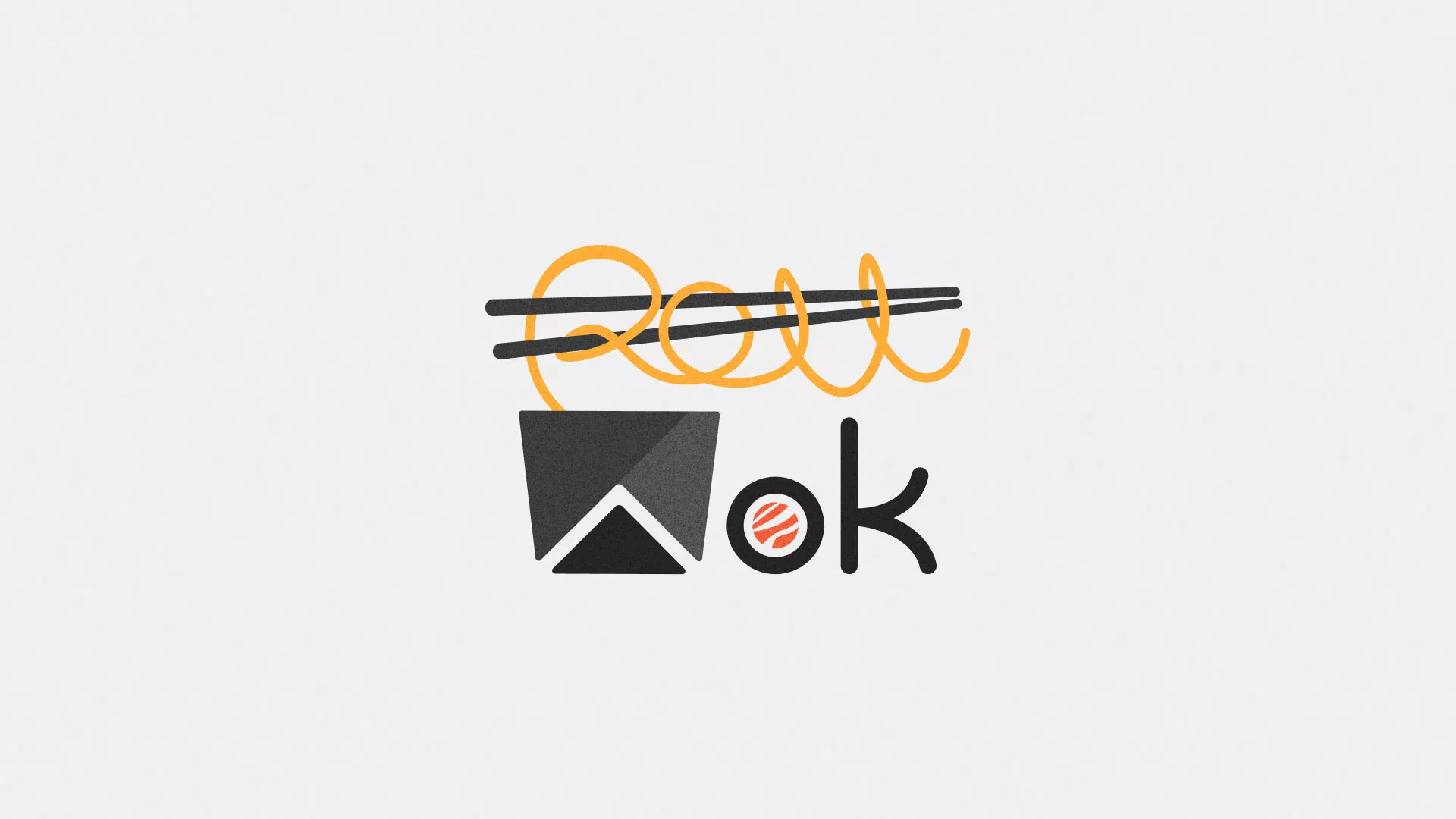 Разработка логотипа суши-бара «Roll Wok Club» в Щелково