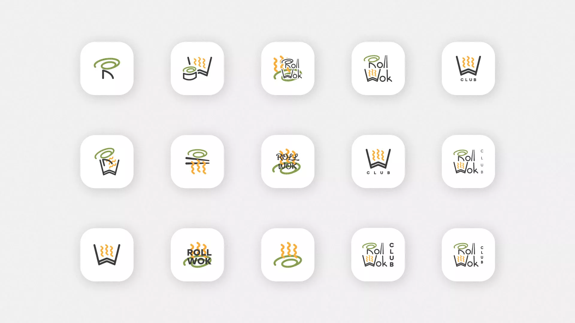 Разработка иконки приложения суши-бара «Roll Wok Club» в Щелково